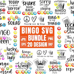Bingo SVG Bundle, Bingo Player SVG, Bingo Queen svg, Bingo Cup svg, Bingo Games, Bingo Lady svg, Bingo Shirt, Cut Files, Cricut, Silhouette