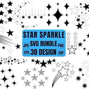 Stern funkeln, Funkeln Kunst, heller Stern, funkelnde Sterne Kunst, Stern Mond svg, Funkeln Stern svg, funkeln Clipart, Cricut Cut Datei, Silhouette