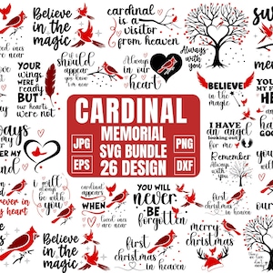 Citas conmemorativas del cardenal SVG, citas de simpatía, árbol conmemorativo del cardenal, adorno de cardenal, recuerdo amoroso, recuerdo Svg, archivos de corte Cricut,