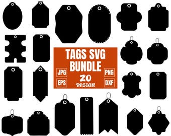 Tag SVG, tags SVG-bundel, tags sjabloon, DXF, label, doek, cadeau, custom, cadeauzakje Tags sjabloon, gesneden bestand label SVG tagvormen, winkelen tag