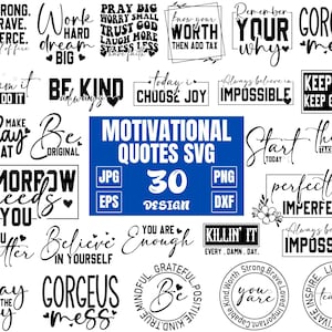 Pakiet motywacyjny Svg, pozytywne cytaty, inspirujący Svg, miłość własna Svg, jesteś ważny Svg, zabawne cytaty, afirmacja, sylwetka, pliki do cięcia