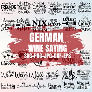 Duits plotterbestand wijnspreukenbundel, wijnsvg, wijnspreuken svg - Cricut, Wine o clock, alcohol svg, onderzetterspreuken, studioplotterbestand