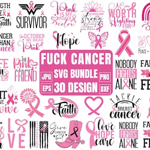 Cancer Awareness Svg, Breast Cancer Svg, Pink Ribbon, Fight Cancer Svg, Cancer Quote Svg, Tackle Cancer svg, Cricut Cut file, Silhouette