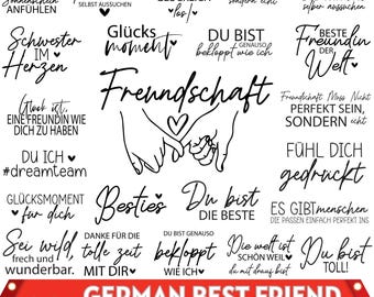 Deutsche Freundschaft Zitate SVG Bundle: Deutsche Sprüche, Plotterdatei