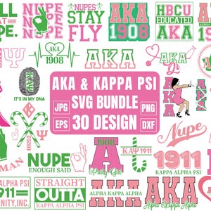 AKA & Kappa svg, Alpha Kappa Alpha Sorority svg, 14 Designs Bundle, griechisches Alphabet, Aka Letters svg, aka svg für Hemden, Rush svg, Aka Letters svg