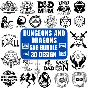 Dungeons und Dragons svg, D&D Logo, Dungeons und Dragons Symbol, schwarz weiße Dungeons, Shirt, Dungeons und Dragons-Shirt, Vektordateien, Cricut
