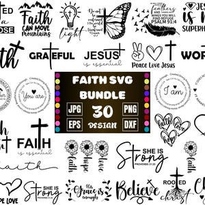Glaube SVG Bundle, Bibel Vers SVG, Christliches SVG, Glaube, Hoffnung, Liebe svg, gesegnetes svg, Waymaker svg, religiöses Zitat svg, Silhouette, Cut-Dateien