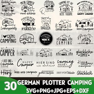 Camping SVG Bundle: Deutsche Zitate, Caravan, Happy Camper (Digitale Dateien)