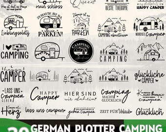 Camping SVG Bundle: German Quotes, Caravan, Happy Camper (Digital Files)