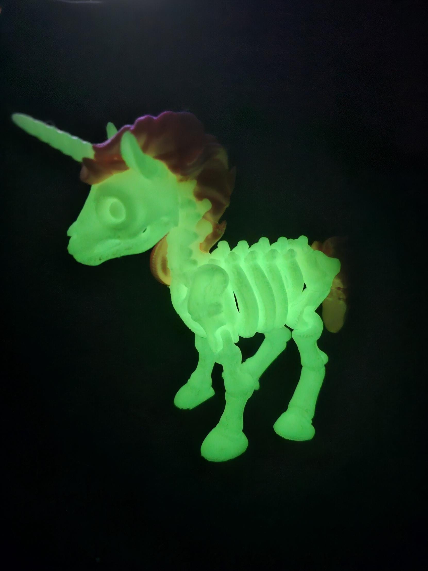 Glow-in-the-dark Articulated Unicorn Skeleton 3D Printed Toy - Etsy