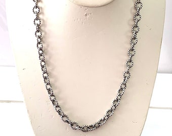 Vintage Carolyn Pollack Twisted Sterling Silver Chain Necklace 20 Inches Substantial