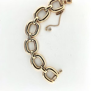 MONET Link Bracelet Goldtone Safety Chain Vintage Substantial