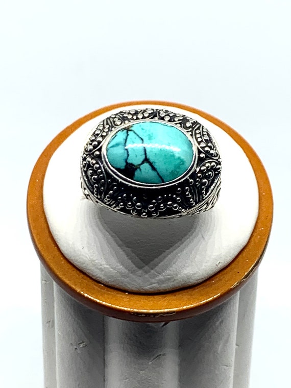 Samuel Benham Ring Turquoise Sterling Silver Orna… - image 4