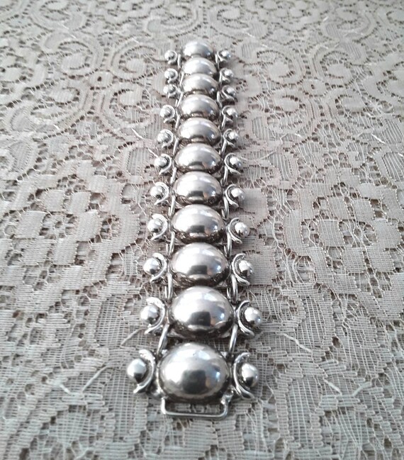 アクセサリー MEXICO jewelry silver bracelet 925 Sterling Silver Vintage Mexico Solid 50.8g Cuban Link