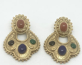 Alfred Sung Vintage Pierced Door Knocker Earrings