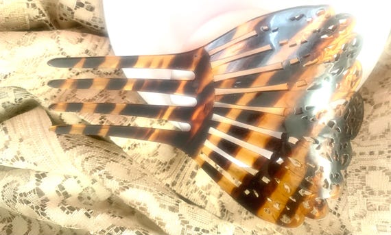 Vintage Hair Comb Faux Tortoise Shell - image 2