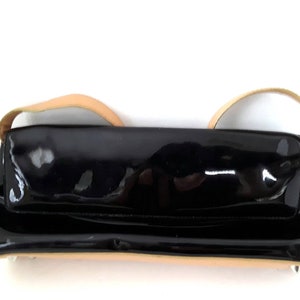 BOXCA Black Blonde Handbag Purse Patent Leather Vintage