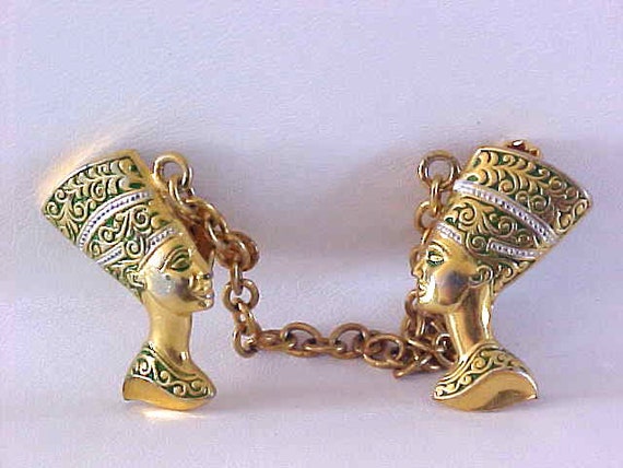 Nefertiti Damascene Sweater Guard Clips Spain Vint