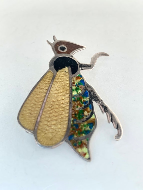 Jeronimo Fuentes Insect Bug Vintage Pin Sterling … - image 2