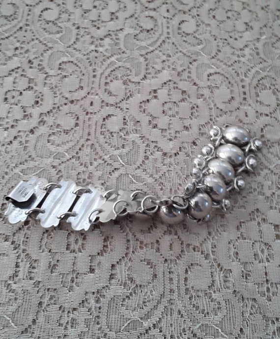 Vintage Silver Hollow Linked Bracelet Mexico 850 - image 5