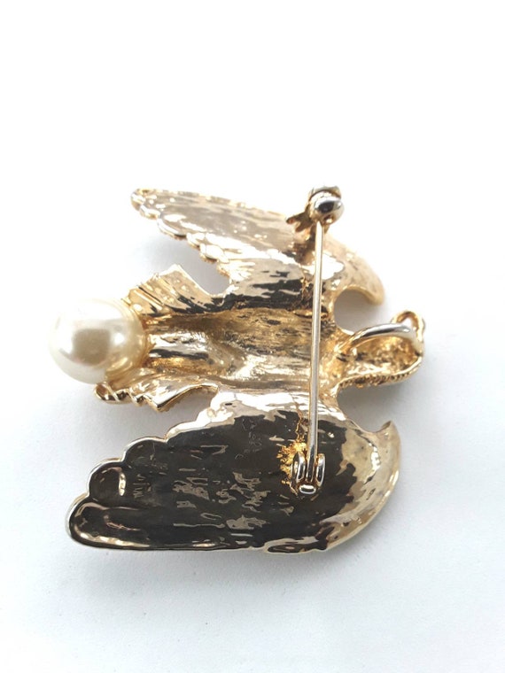 Beautiful Eagle Pin Pendant Two Tone Vintage - image 3