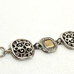 BRIGHTON Vintage Bracelet Shadow Play Two Tone Crystals Reversible image 10