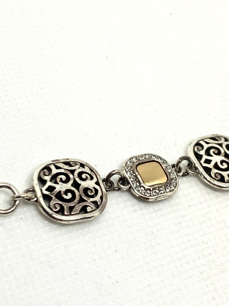 BRIGHTON Vintage Bracelet Shadow Play Two Tone Crystals Reversible image 10