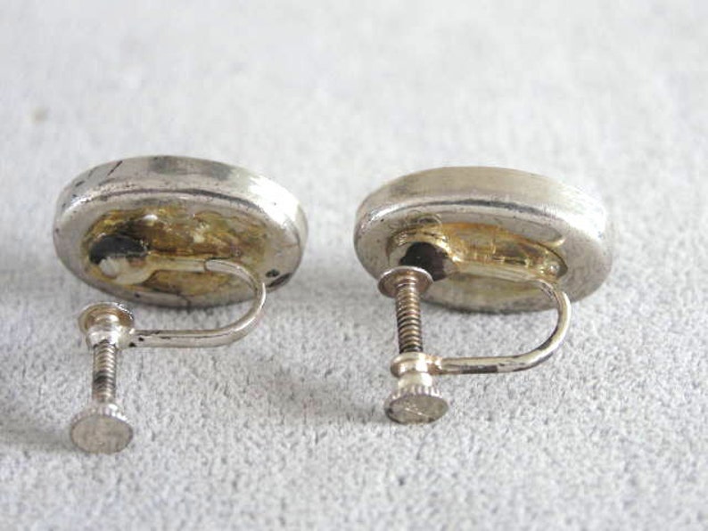Blister Pearl Set Demi Vintage Pin Earrings Sterling Silver