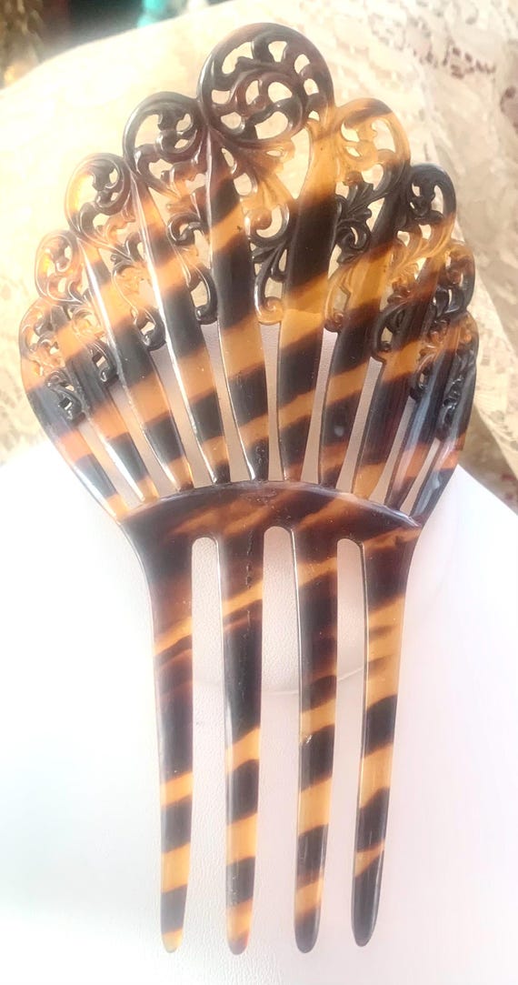 Vintage Hair Comb Faux Tortoise Shell - image 1