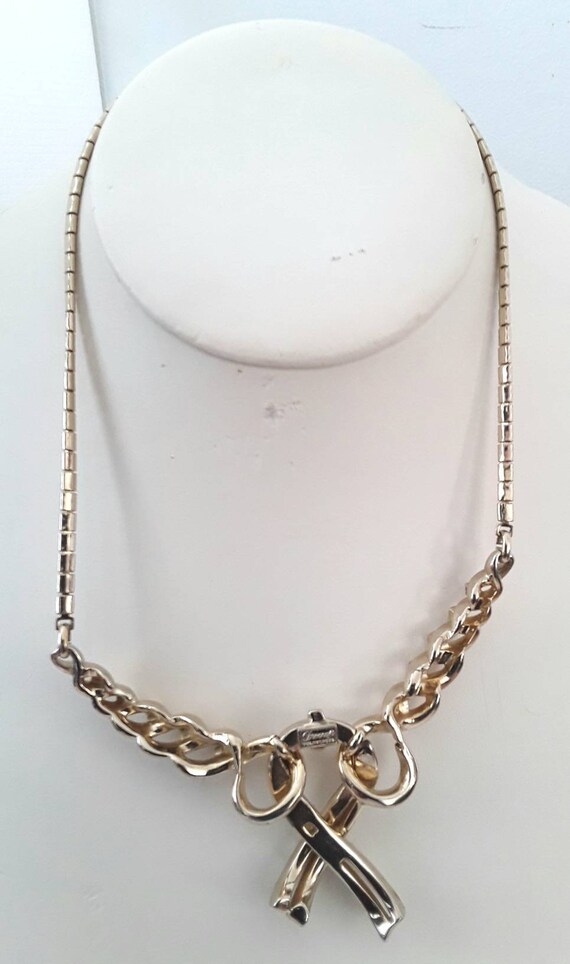 Corocraft Baguette Neckpiece Vintage Rhinestones … - image 8