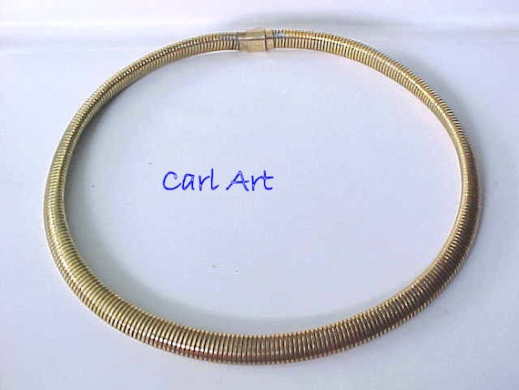 Carl Art Coil Snake Chain Necklace Gold Filled St… - image 1