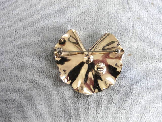 Napier Lily Pad Pin Vermeil Vintage Sterling Gorg… - image 3