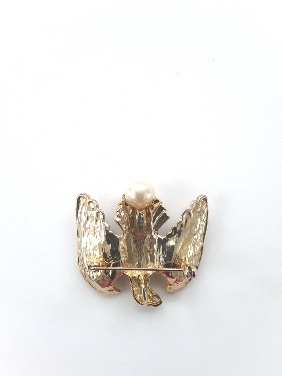 Beautiful Eagle Pin Pendant Two Tone Vintage - image 4