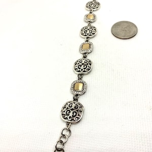 BRIGHTON Vintage Bracelet Shadow Play Two Tone Crystals Reversible image 4