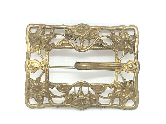 Sash Buckle Brooch Ornate Vintage Art Nouveau - Etsy display picture 1
