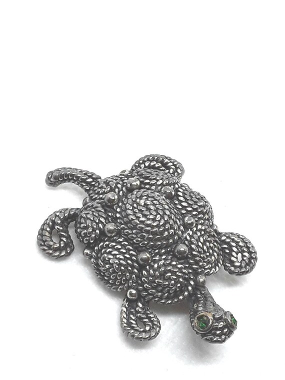 NAPIER Turtle Pin Silver Plated Textured Vintage