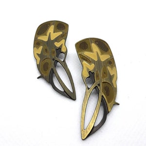 Vintage Berebi Earrings Pierced Posts Earth Tones Enamel Nice
