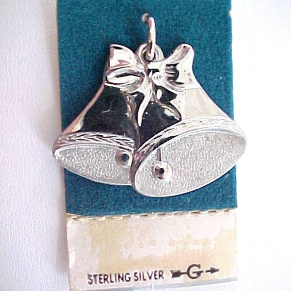 Bells Sterling Charm Wedding Christmas Original Card Mint NOS Vintage