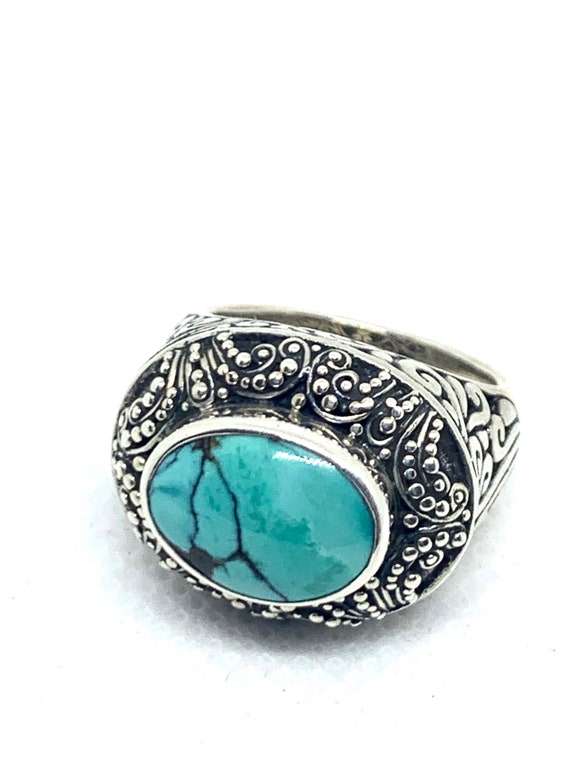Samuel Benham Ring Turquoise Sterling Silver Orna… - image 5