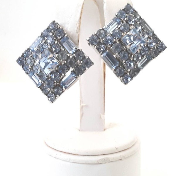 La Rel Ice Blue Earrings Vintage Diamond Shape