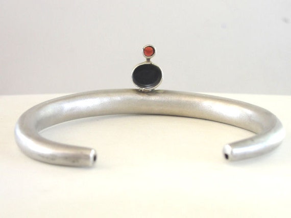 Multiple Stone Cuff Sterling Hematite Garnet Holl… - image 5