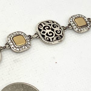 BRIGHTON Vintage Bracelet Shadow Play Two Tone Crystals Reversible image 8