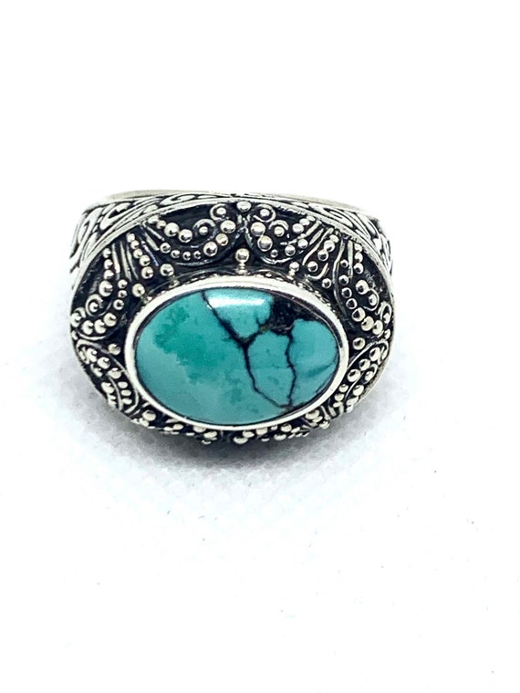 Samuel Benham Ring Turquoise Sterling Silver Orna… - image 7