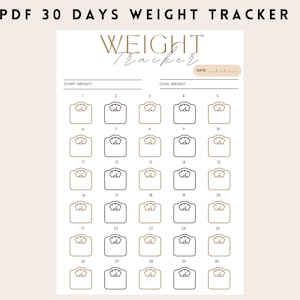 30 day weight loss tracker, weight tracker,weight loss planner printable,weight loss challenge,weight loss goal A4 and A5 sizes,download pdf
