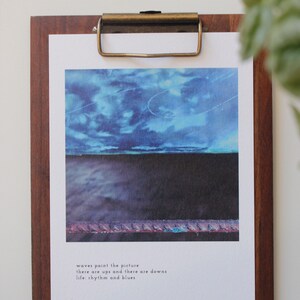 Haiku Print - Waves Paint the Picture - 8x10 Fine Art Print by Natalie Salminen