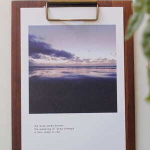 Haiku Print - The Wise Ocean Knows - 8x10 Fine Art Print door Natalie Salminen
