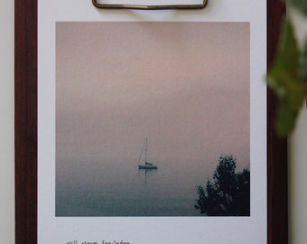 Haiku Print - Still, Storm, Fog-Laden - 8x10 Fine Art Print by Natalie Salminen