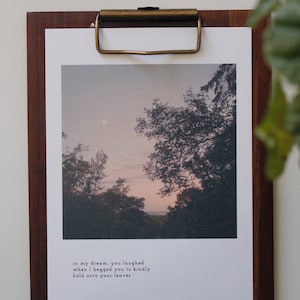 Haiku Print - In My Dream, You Laughed - 8x10 Fine Art Print by Natalie Salminen