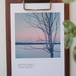 Haiku Print - Peace Takes Courage, Too - 8x10 Fine Art Print by Natalie Salminen