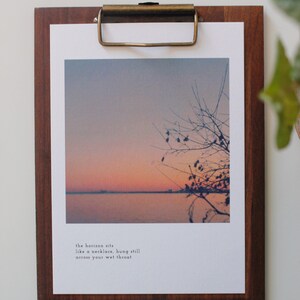 Haiku Print - The Horizon Sits - 8x10 Fine Art Print by Natalie Salminen